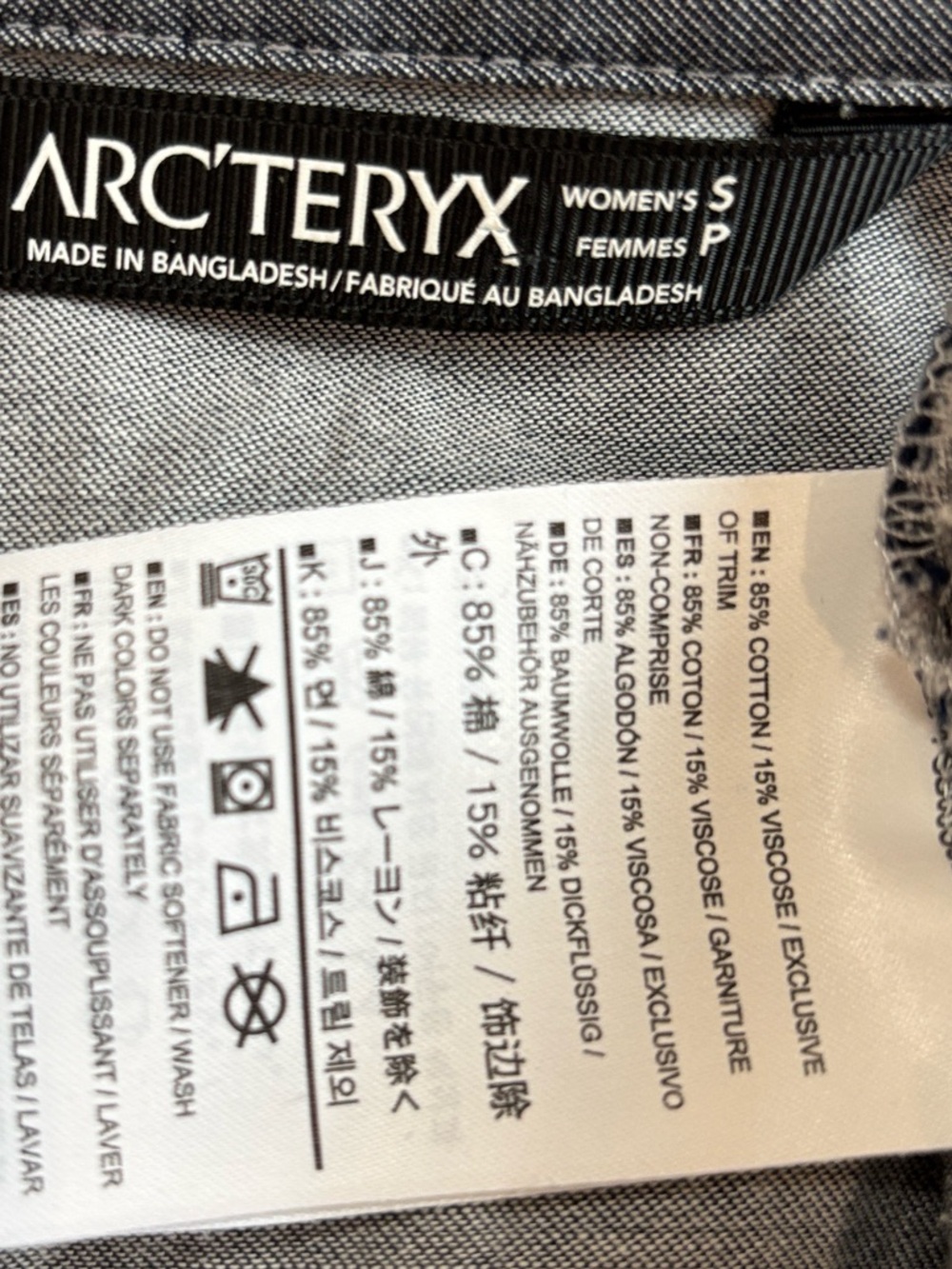 Arc'teryx Blanchard Tunic Shirt Drawstring Grey 3/4 Sleeve Sz S - Picture 15 of 16